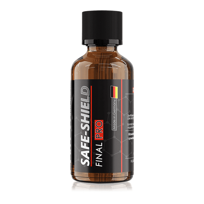 Final PRO Keramikversiegelung von Safe-Shield in einer braunen Glasflasche