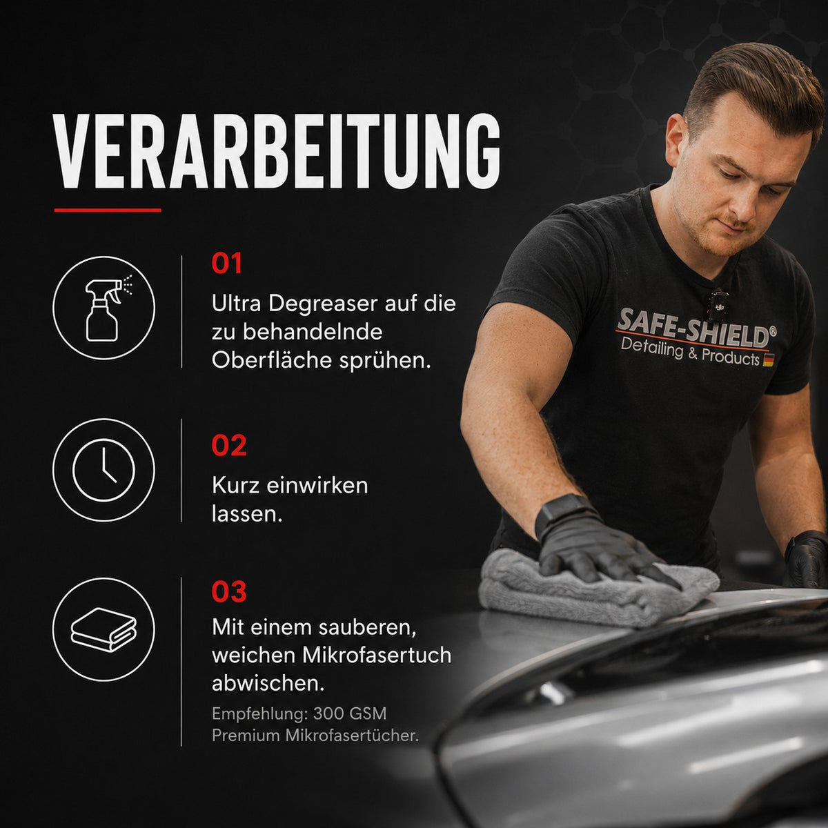 Instructions for using Ultra Degreaser.