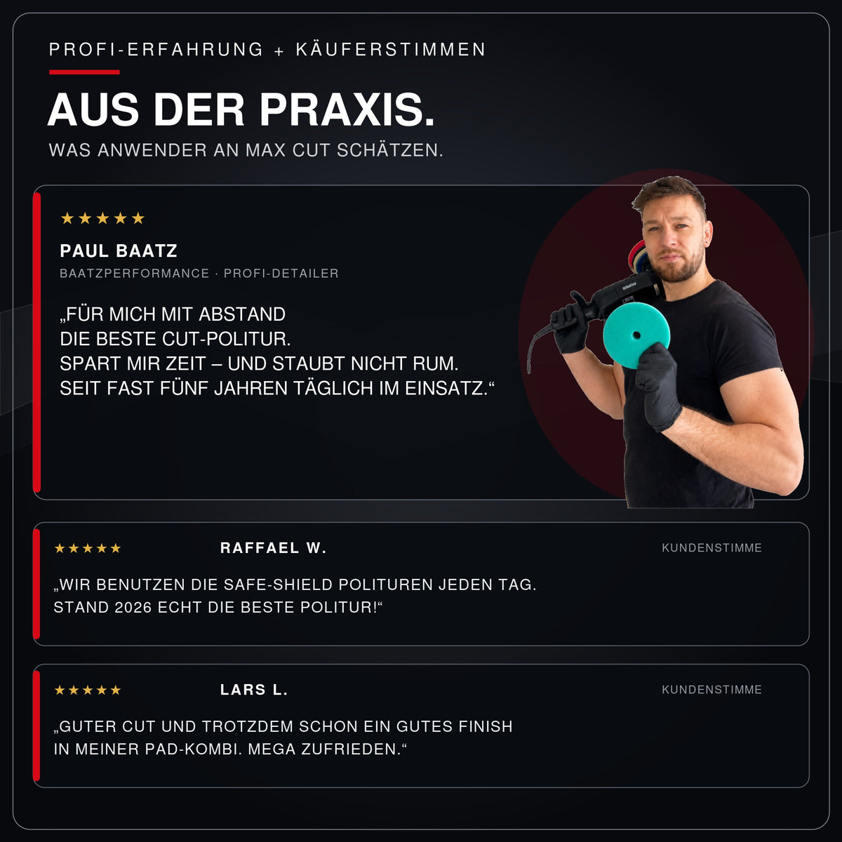Erfahrungen von Profi-Detailer Paul Baatz und weiteren Anwendern mit Max Cut.